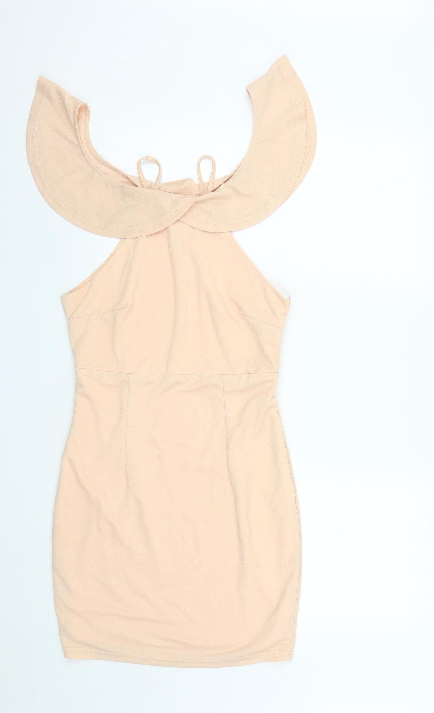 Pink Boutique Womens Pink  Polyester A-Line  Size 12  Off the Shoulder Zip