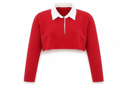 Missguided Womens Red  Polyester Pullover Sweatshirt Size 6   - Cropped