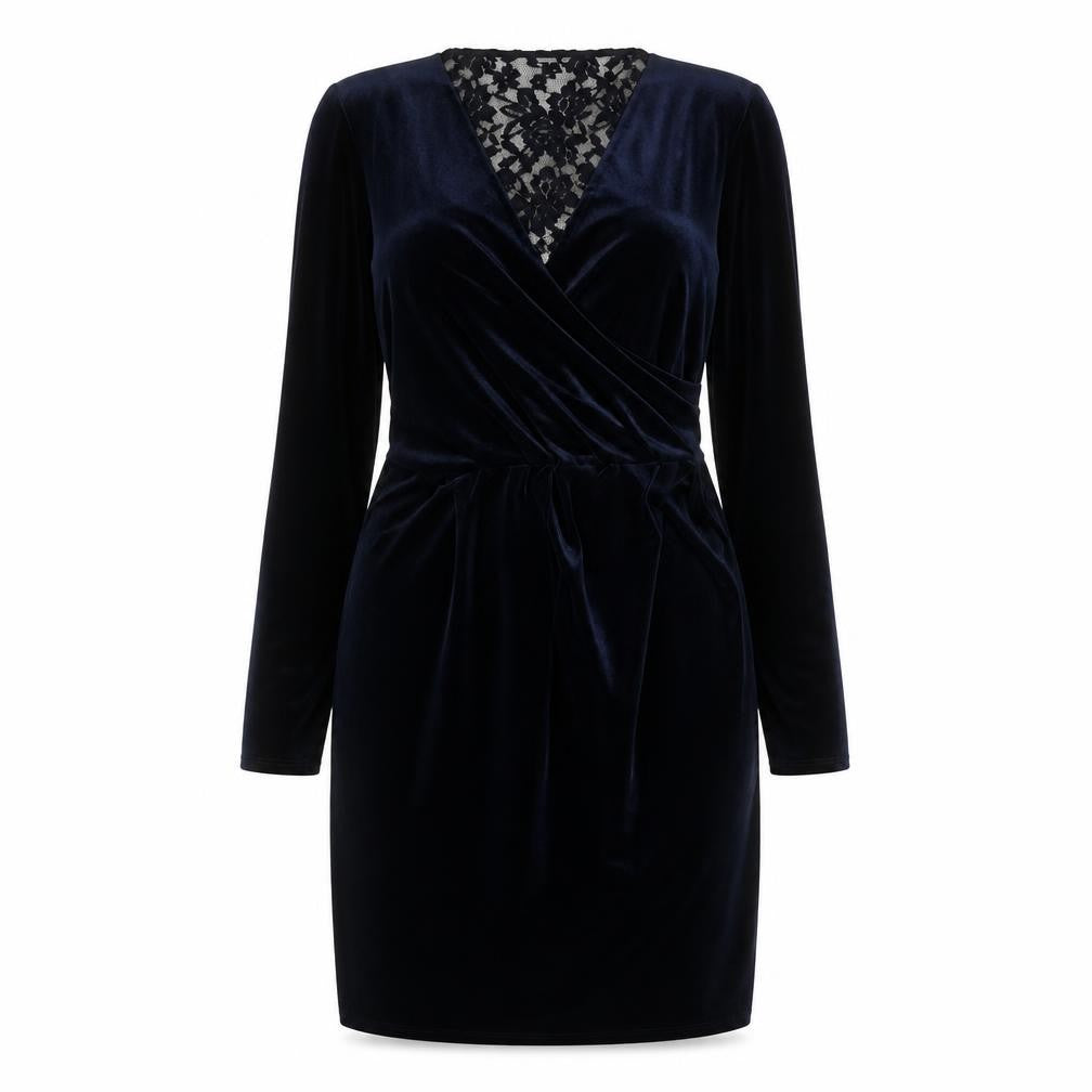 Marks and Spencer Womens Blue  Polyester A-Line  Size 14  V-Neck