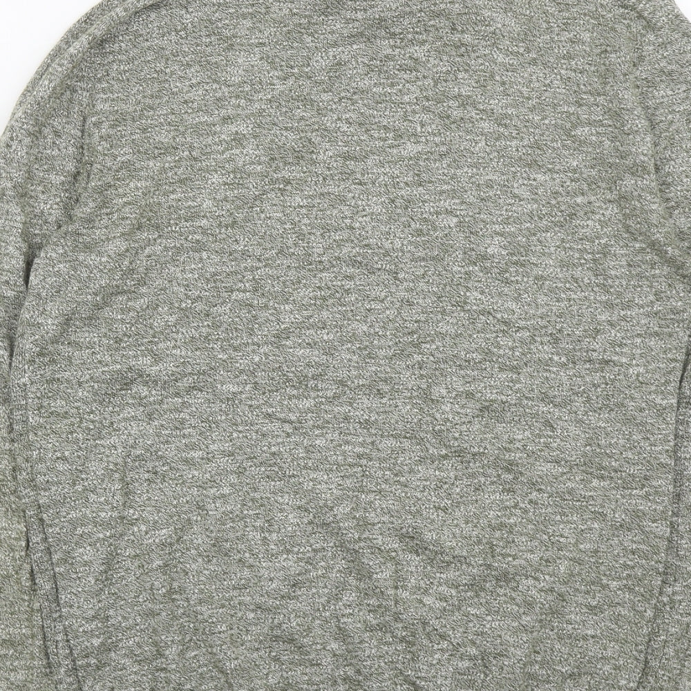 River Island Mens Green Round Neck  Cotton Pullover Jumper Size M