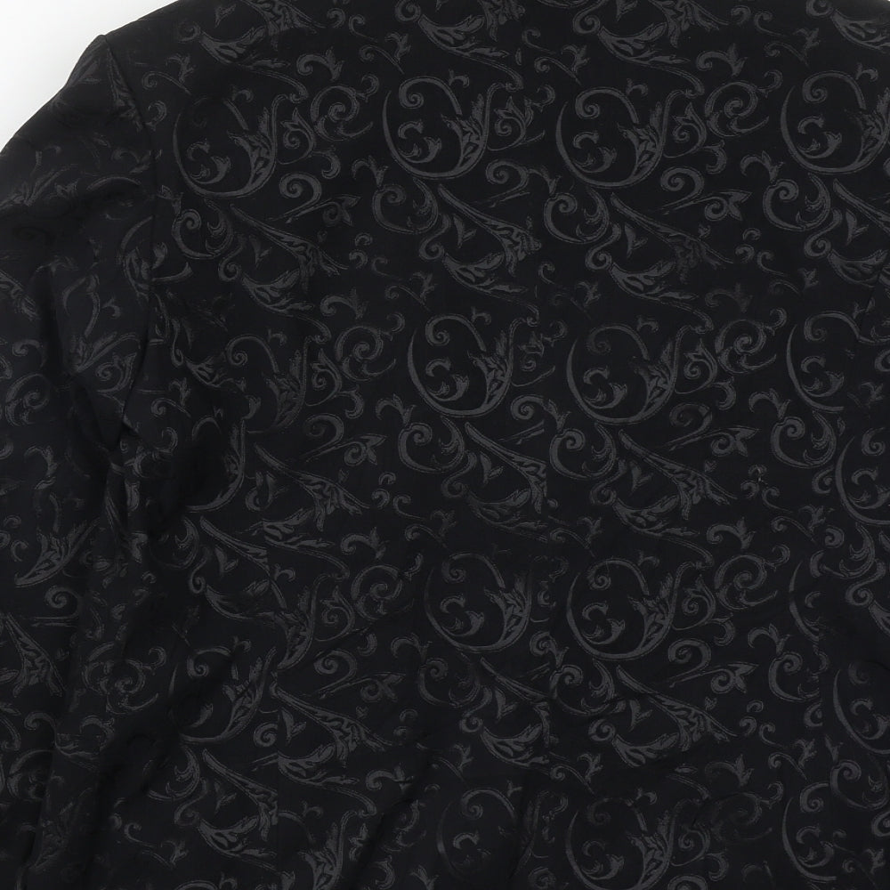 NEXT Womens Black Geometric Polyester Jacket Suit Size 14