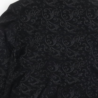 NEXT Womens Black Geometric Polyester Jacket Suit Size 14