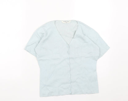 Womens UK Size 12 Dorothy Perkins Blue Basic Button-Up