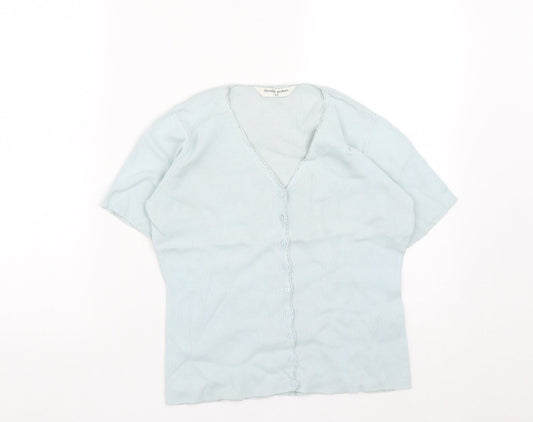 Womens UK Size 12 Dorothy Perkins Blue Basic Button-Up