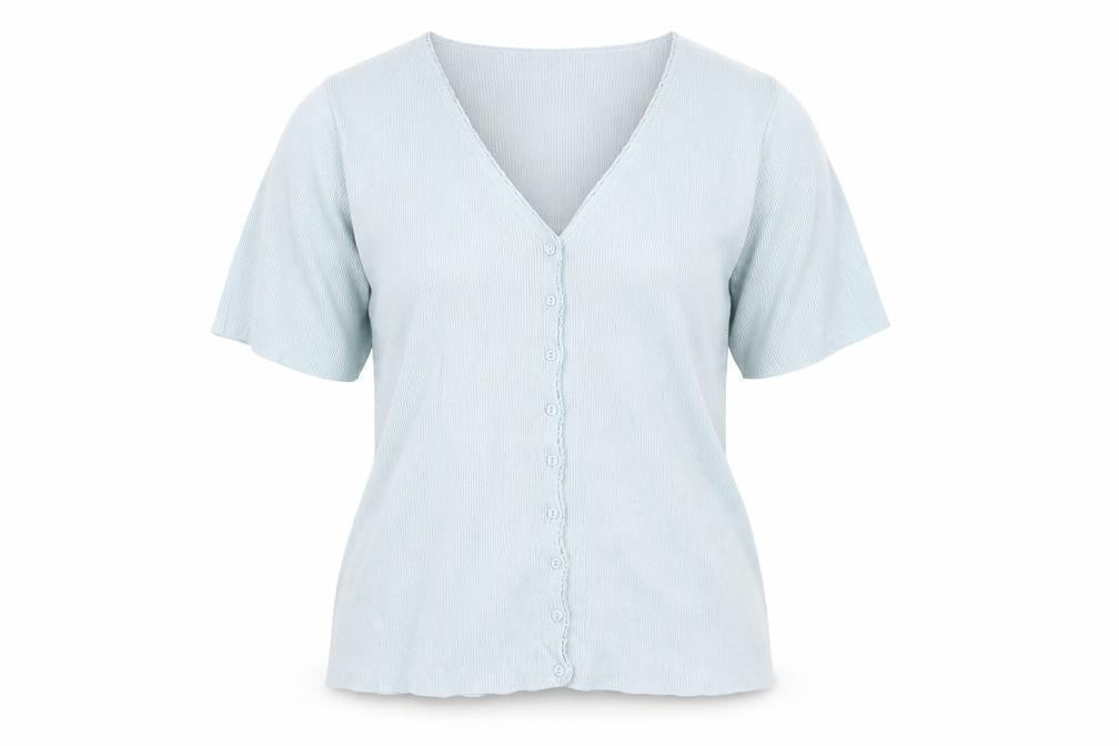 Womens UK Size 12 Dorothy Perkins Blue Basic Button-Up