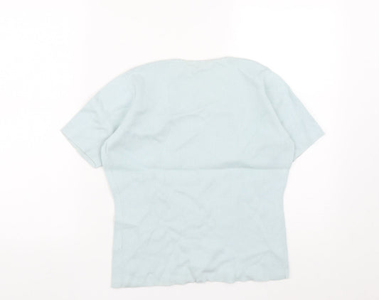 Womens UK Size 12 Dorothy Perkins Blue Basic Button-Up