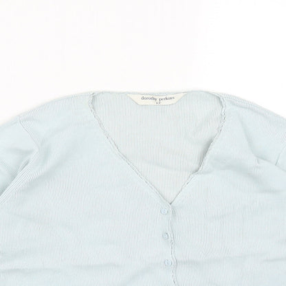 Womens UK Size 12 Dorothy Perkins Blue Basic Button-Up