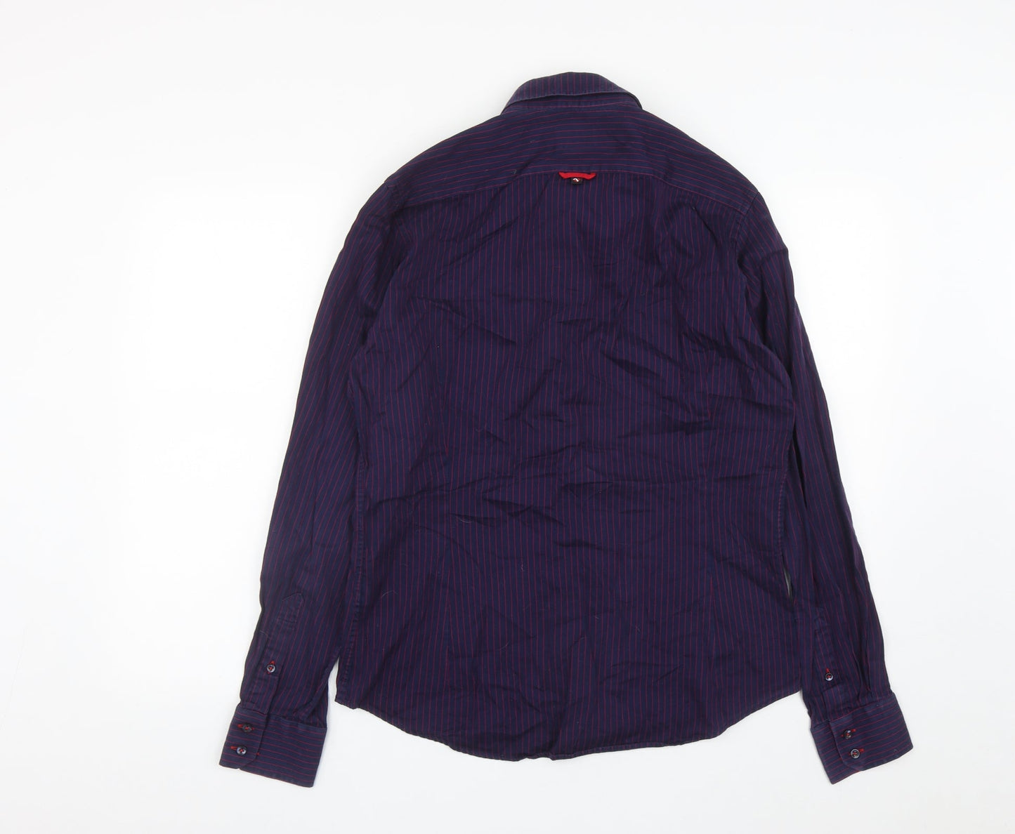 Mens UK Size L camicie Blue  Button-Up Long Sleeve Casual Shirt