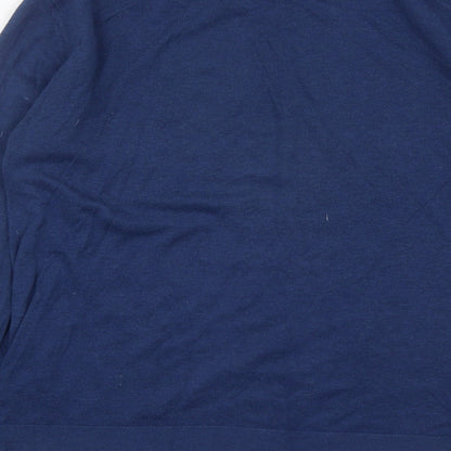 MNG Mens Blue Round Neck  Polyester Pullover Jumper Size L