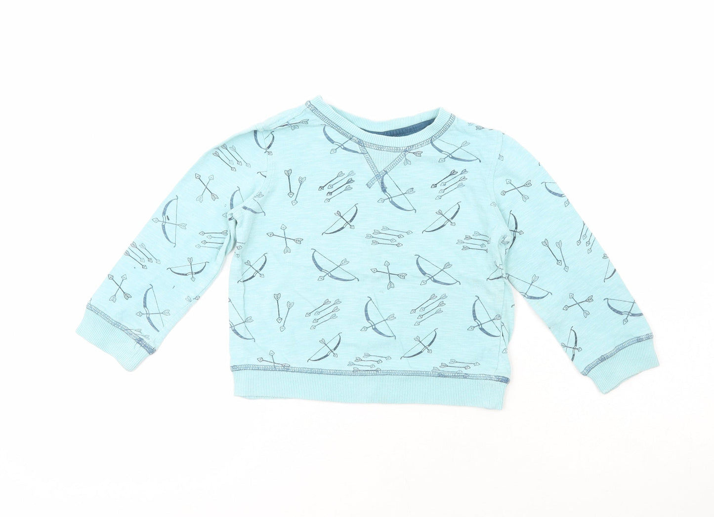 Mini Club Boys Blue  100% Cotton Pullover Sweatshirt Size 2-3 Years   - Bow & Arrow