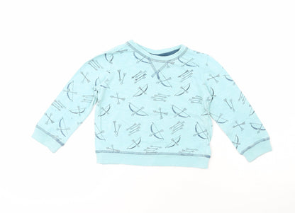 Mini Club Boys Blue  100% Cotton Pullover Sweatshirt Size 2-3 Years   - Bow & Arrow
