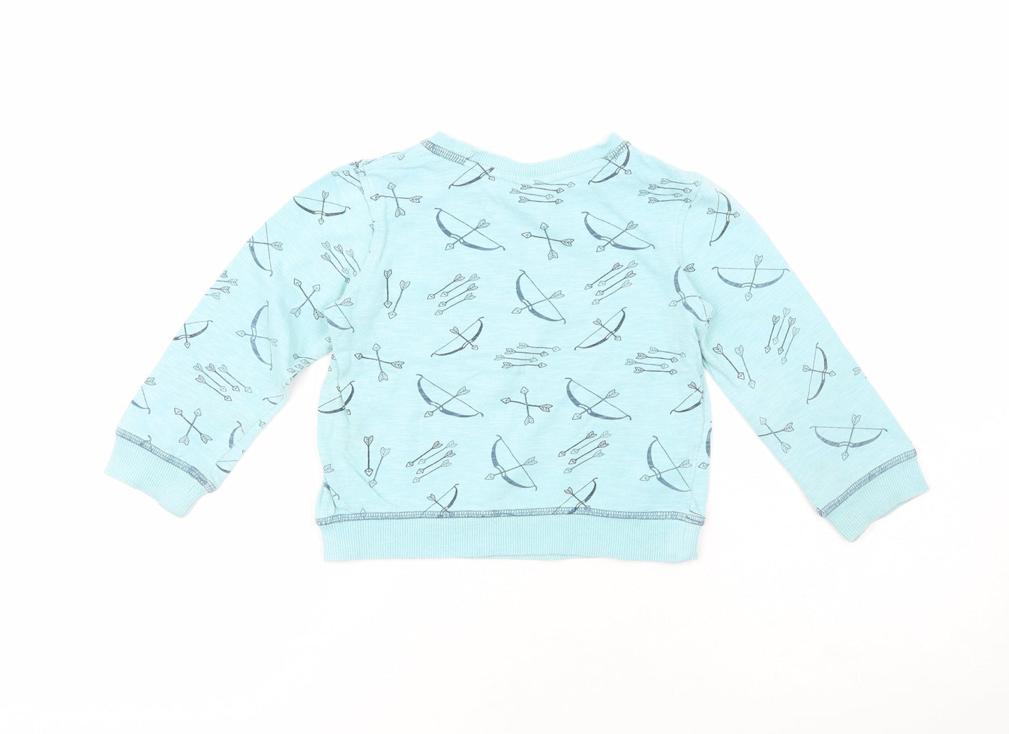 Mini Club Boys Blue  100% Cotton Pullover Sweatshirt Size 2-3 Years   - Bow & Arrow