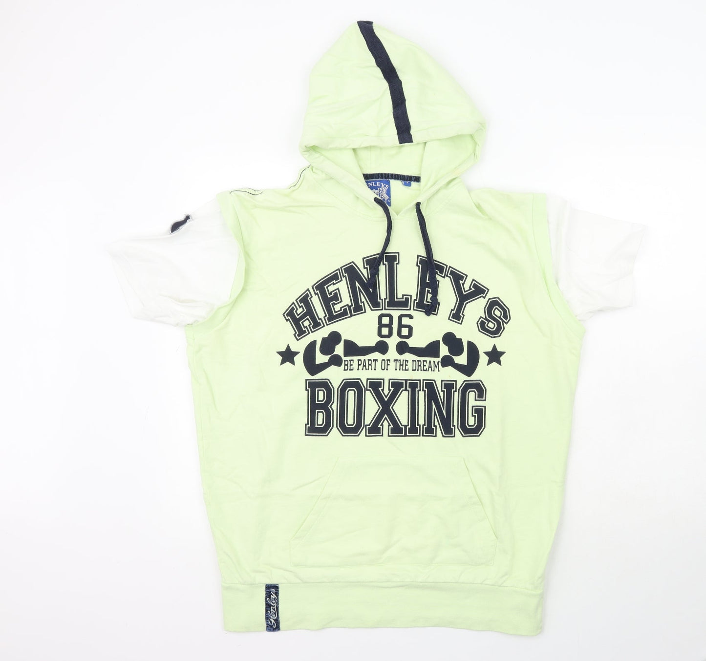 Henleys Womens Green  100% Cotton Pullover Hoodie Size 4   - Slogan