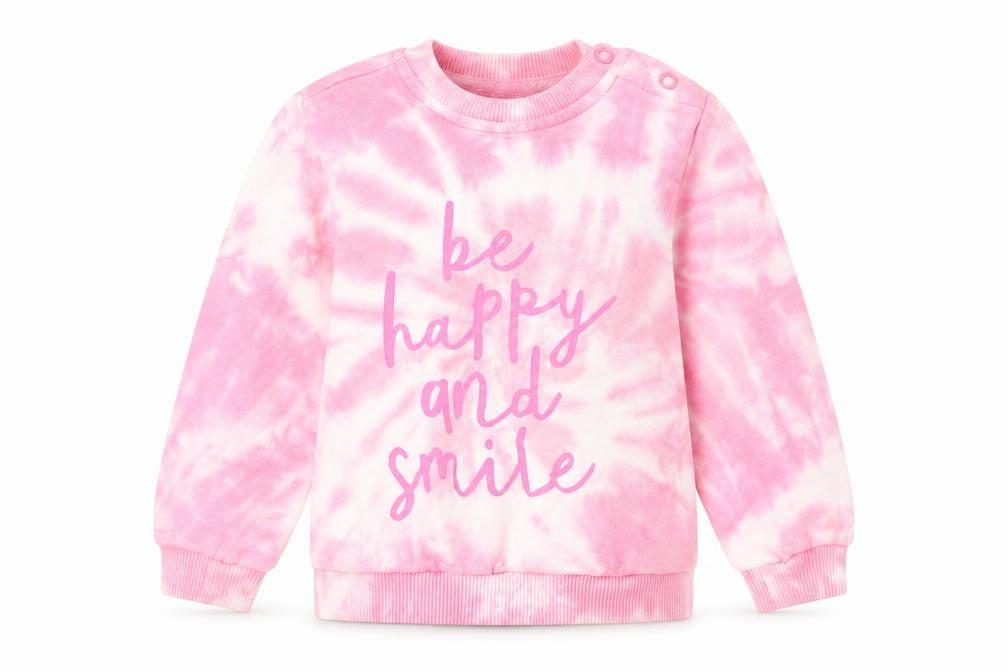 RESERVED Girls Pink  100% Cotton Pullover Jumper Size 6-9 Months   - Be Happy and Smile