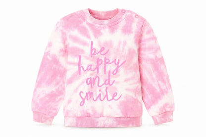 RESERVED Girls Pink  100% Cotton Pullover Jumper Size 6-9 Months   - Be Happy and Smile