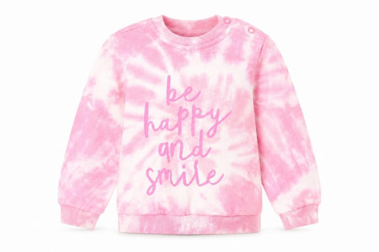 RESERVED Girls Pink  100% Cotton Pullover Jumper Size 6-9 Months   - Be Happy and Smile