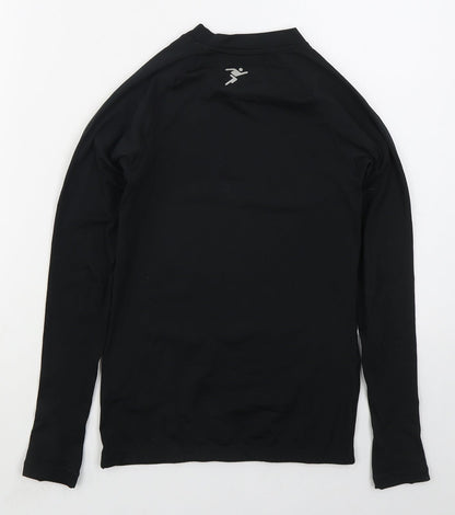 Precision Fit Boys Black  Polyester Basic T-Shirt Size M Crew Neck Pullover - Athletic