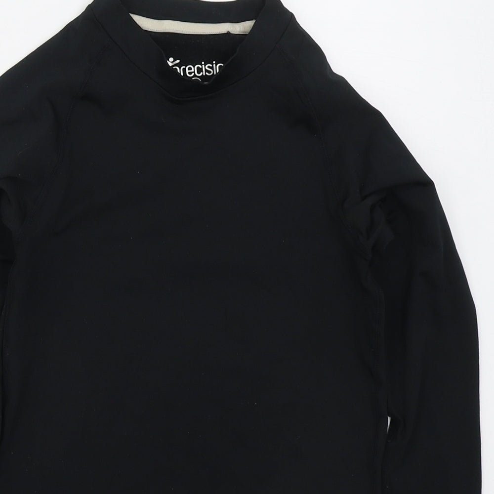 Precision Fit Boys Black  Polyester Basic T-Shirt Size M Crew Neck Pullover - Athletic
