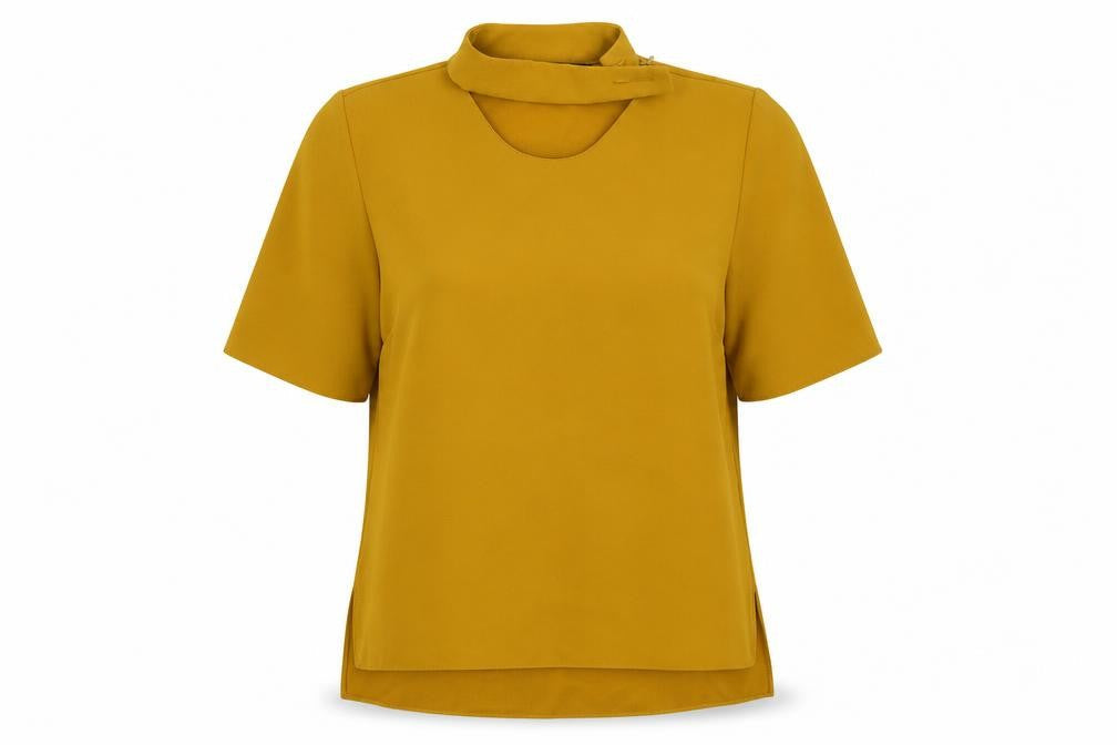Womens UK Size S Zara Yellow Basic Blouse