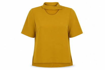 Womens UK Size S Zara Yellow Basic Blouse