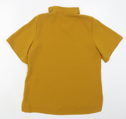 Womens UK Size S Zara Yellow Basic Blouse