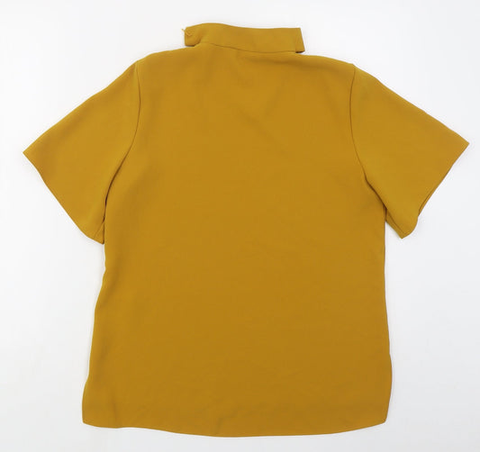 Womens UK Size S Zara Yellow Basic Blouse