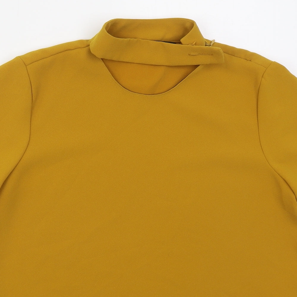 Womens UK Size S Zara Yellow Basic Blouse