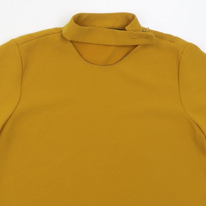 Womens UK Size S Zara Yellow Basic Blouse