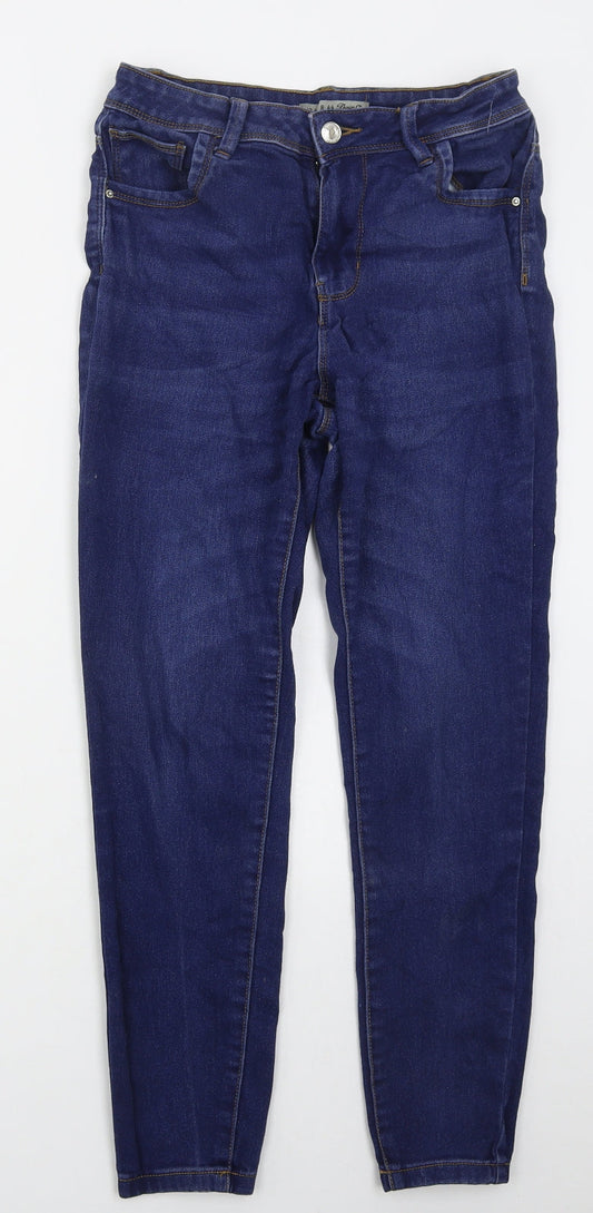 Denim Co Womens Blue  Cotton Skinny Jeans Size 12 L26 in Regular Button