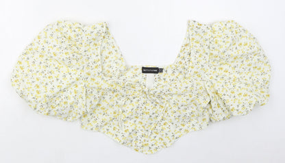 Womens UK Size 12 PRETTYLITTLETHING Yellow Cropped Blouse