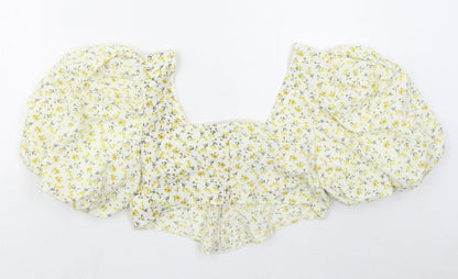 Womens UK Size 12 PRETTYLITTLETHING Yellow Cropped Blouse