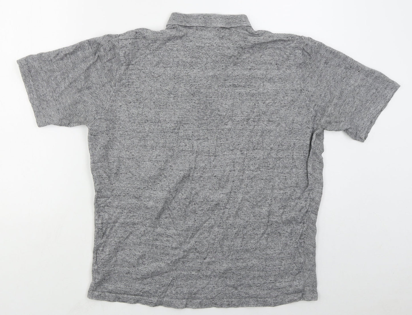 Primark Mens Grey  Cotton  Polo Size L Collared Pullover