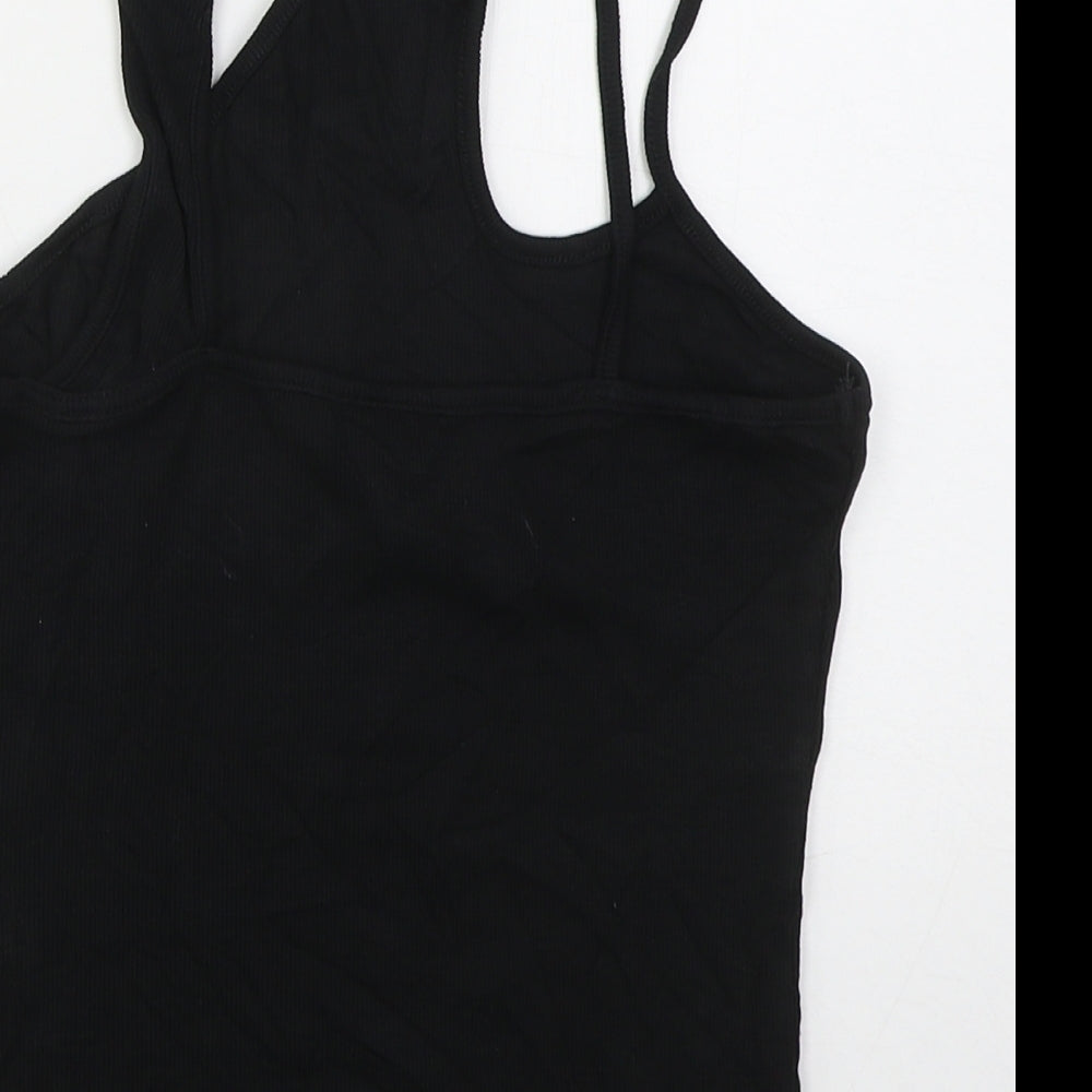 SheIn Womens Black  Viscose Basic Tank Size M Scoop Neck