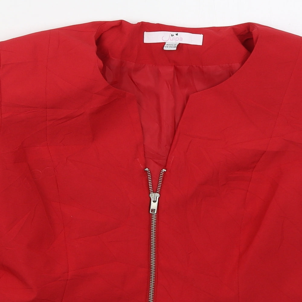 Julipa Womens Red   Jacket  Size 10  Zip
