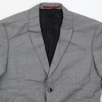 Mens UK Size 38 Preworn Regular Grey Suit Jacket