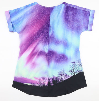 Womens UK Size M Preworn Multicoloured Basic Blouse