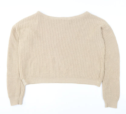 Womens UK Size 14 Missguided Beige Pullover Jumper