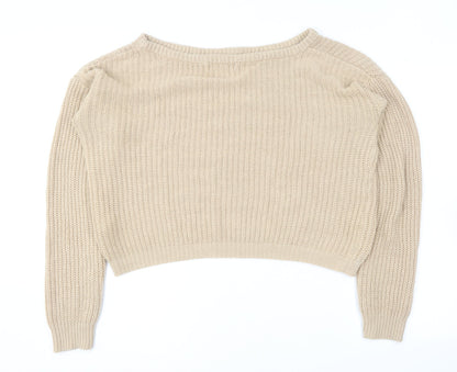 Womens UK Size 14 Missguided Beige Pullover Jumper