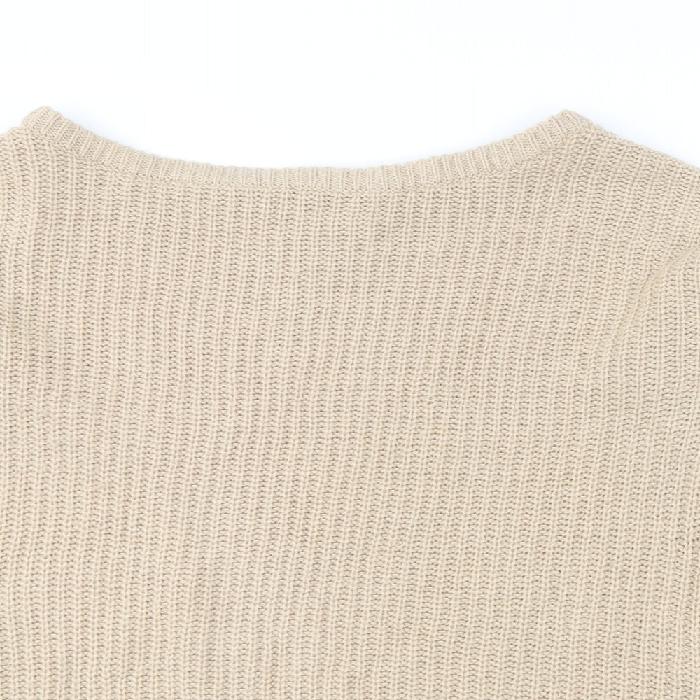 Womens UK Size 14 Missguided Beige Pullover Jumper