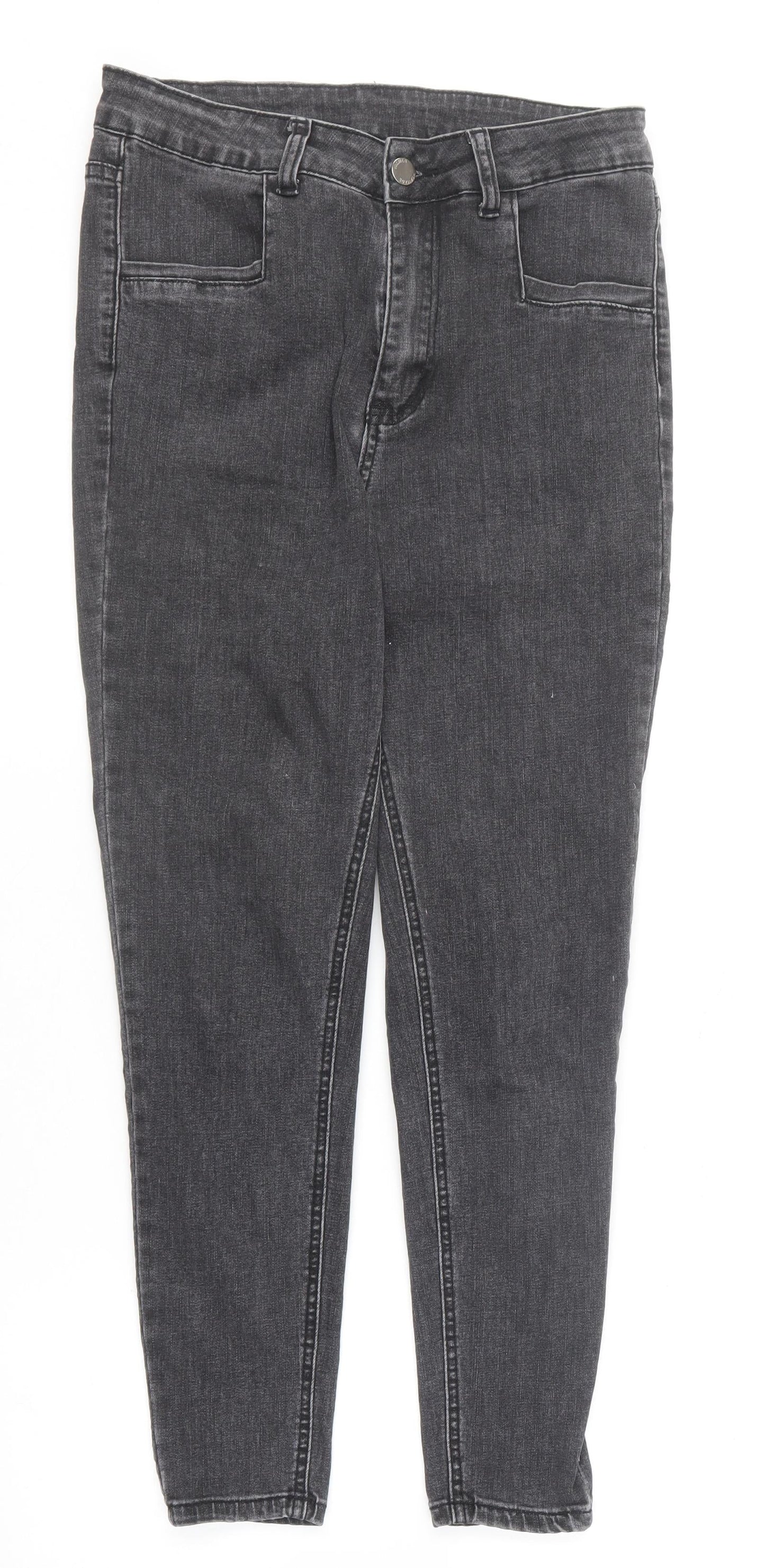 SheIn Womens Grey  Cotton Skinny Jeans Size M L25 in Regular