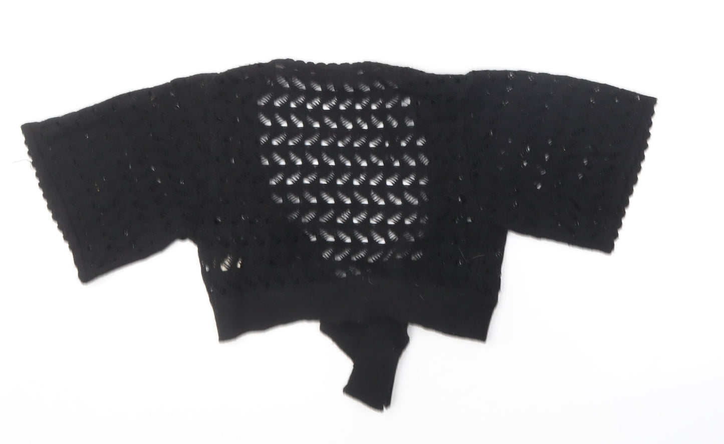 Warehouse Womens Black V-Neck  Acrylic Cardigan Jumper Size 8