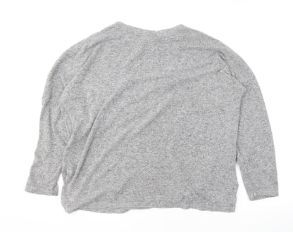F&F Womens Grey Round Neck  Viscose Pullover Jumper Size 10