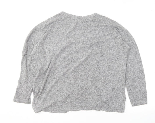 F&F Womens Grey Round Neck  Viscose Pullover Jumper Size 10