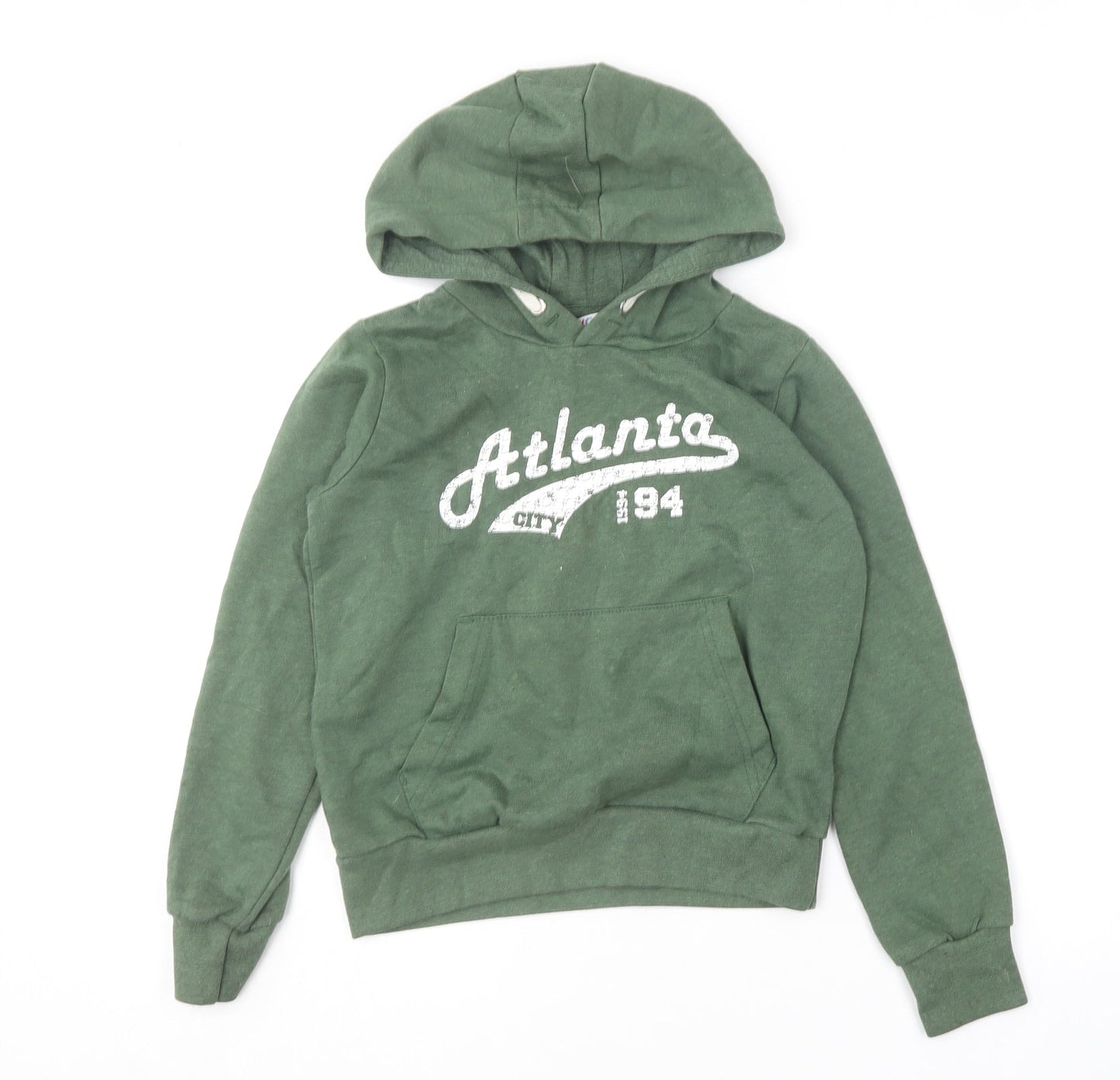 The Kids Division Boys Green  Cotton Pullover Hoodie Size 7-8 Years