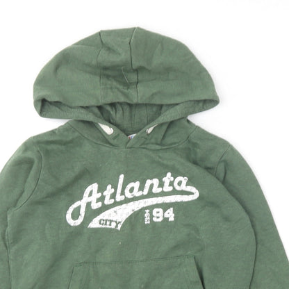 The Kids Division Boys Green  Cotton Pullover Hoodie Size 7-8 Years