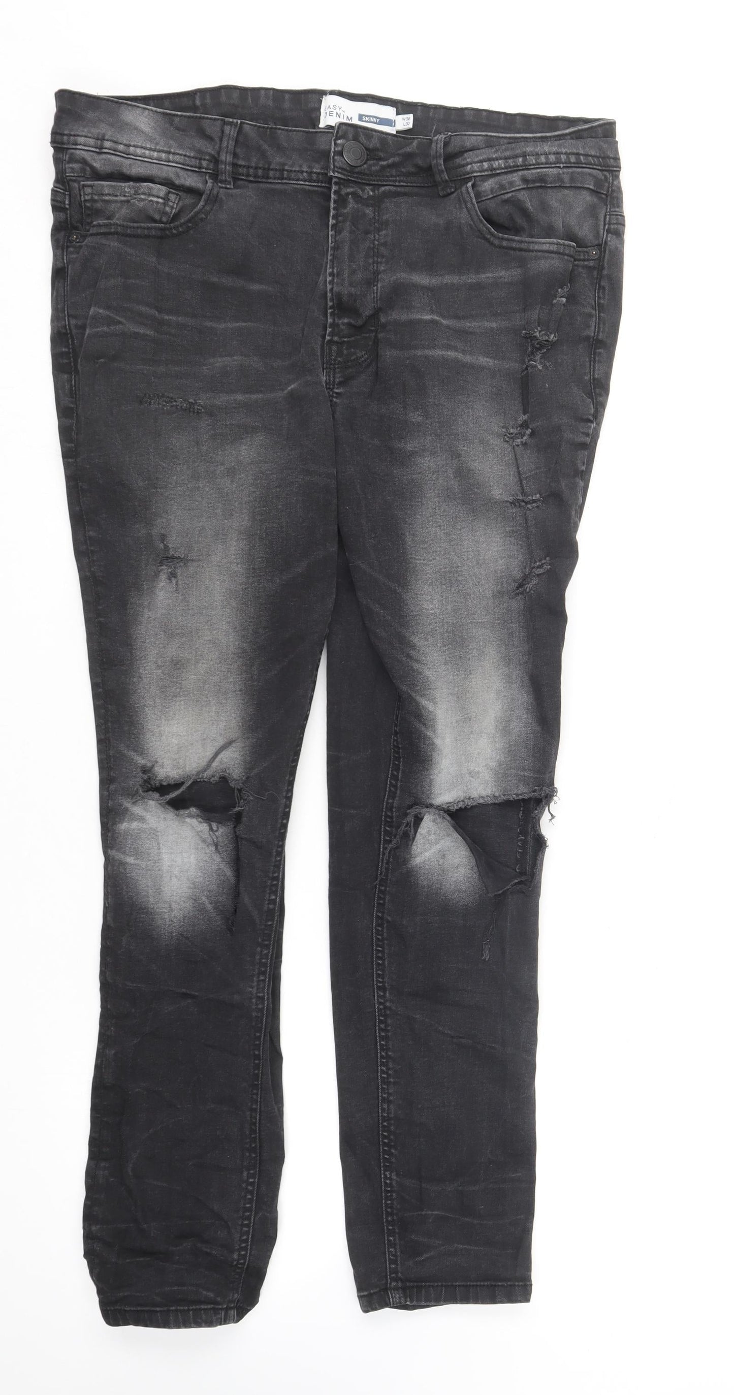 Matalan Womens Black  Cotton Skinny Jeans Size 36 in L30 in Regular