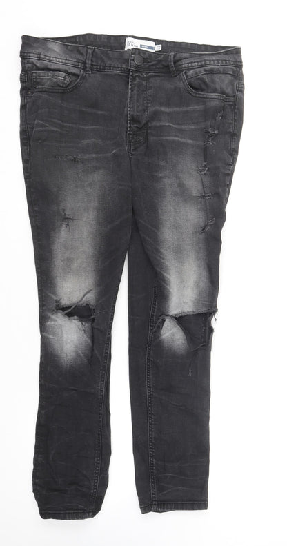 Matalan Womens Black  Cotton Skinny Jeans Size 36 in L30 in Regular