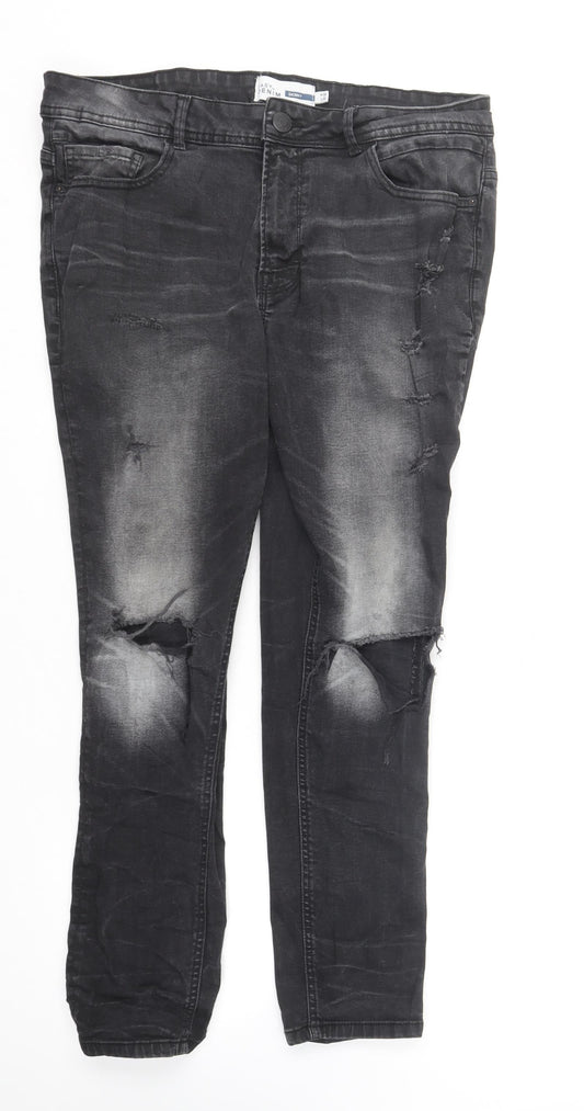 Matalan Womens Black  Cotton Skinny Jeans Size 36 in L30 in Regular