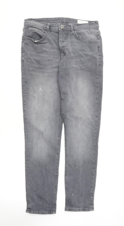 Denim & Co. Womens Grey  Cotton Skinny Jeans Size 32 in L32 in Regular