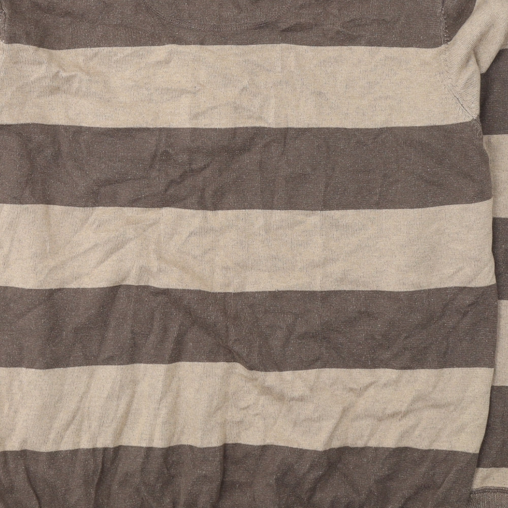 Burton Mens Beige V-Neck  Cotton Pullover Jumper Size L